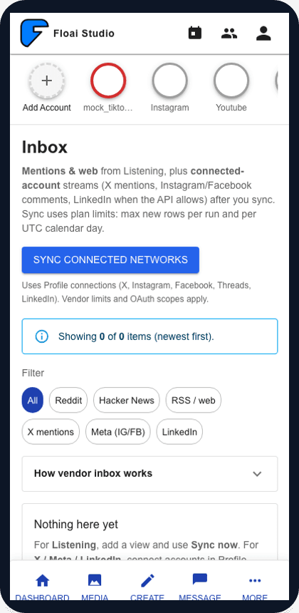 FloAI inbox on mobile